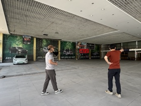 大武口装修公司|大武口绿源汽车展厅设计装修项目现场勘察