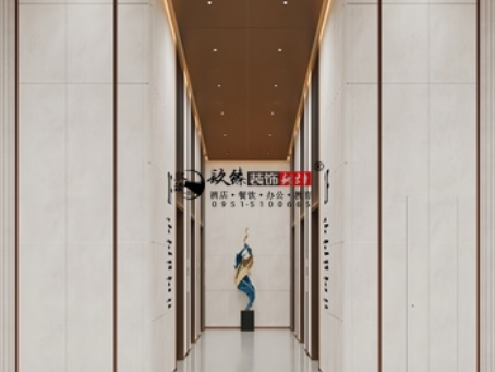 大武口装修公司推荐|大武口翰景地产办公楼公区装修设计以专业圈粉